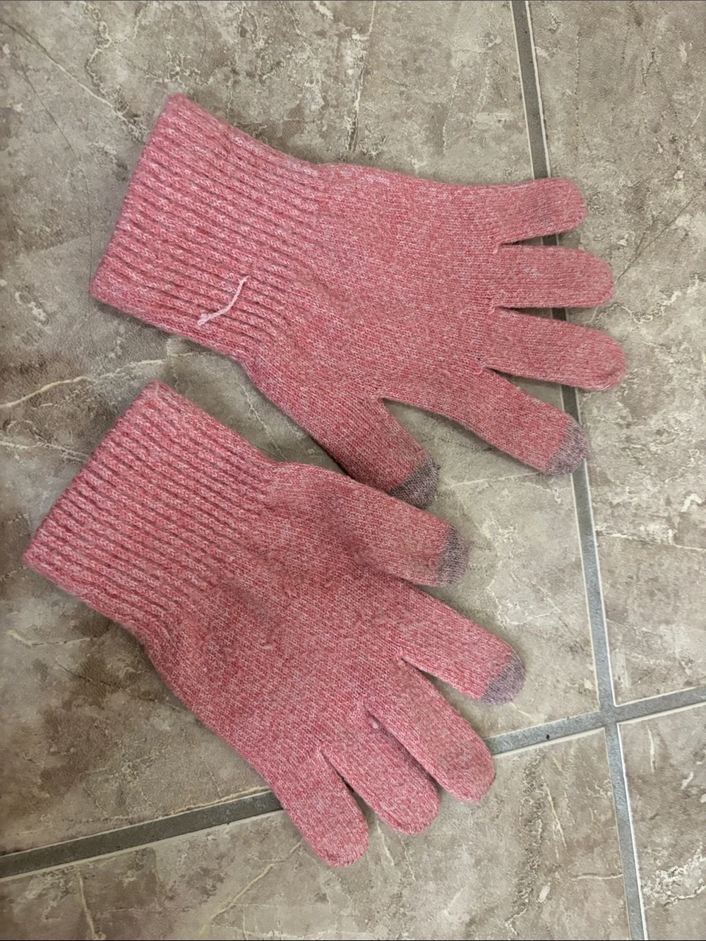 Time and Tru Pink Knit Beanie and Gloves Set